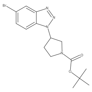 tert-butyl 3-(5-bromo-1H-1,2,3-benzotriazol-1-yl)pyrrolidine-1-carboxylate结构式