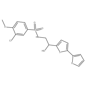 3-chloro-N-{2-[5-(furan-2-yl)thiophen-2-yl]-2-hydroxyethyl}-4-methoxybenzene-1-sulfonamide结构式