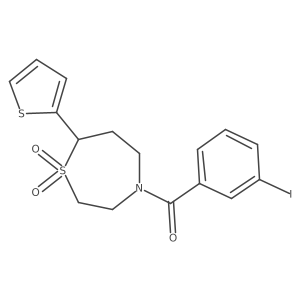 4-(3-Iodobenzoyl)-7-(thiophen-2-yl)-1lambda6,4-thiazepane-1,1-dione结构式