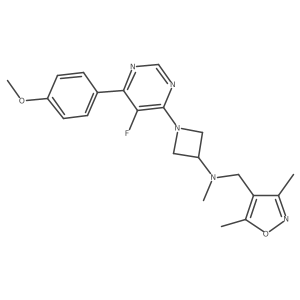 N-[(3,5-Dimethyl-1,2-oxazol-4-yl)methyl]-1-[5-fluoro-6-(4-methoxyphenyl)pyrimidin-4-yl]-N-methylazetidin-3-amine Structure