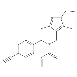 N-[(1-Ethyl-3,5-dimethylpyrazol-4-yl)methyl]-N-[(4-ethynylphenyl)methyl]prop-2-enamide Structure