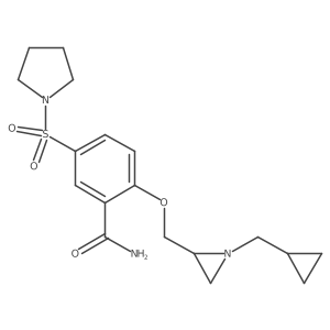2-[[1-(Cyclopropylmethyl)aziridin-2-yl]methoxy]-5-pyrrolidin-1-ylsulfonylbenzamide Structure