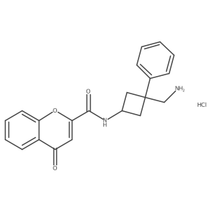 N-[3-(Aminomethyl)-3-phenylcyclobutyl]-4-oxochromene-2-carboxamide;hydrochloride结构式