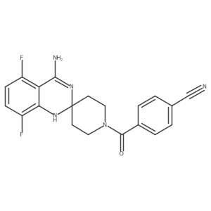 4-(4-amino-5,8-difluorospiro[1H-quinazoline-2,4'-piperidine]-1'-carbonyl)benzonitrile Structure