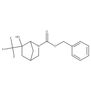 Benzyl 6-hydroxy-6-(trifluoromethyl)-2-azabicyclo[2.2.1]heptane-2-carboxylate结构式