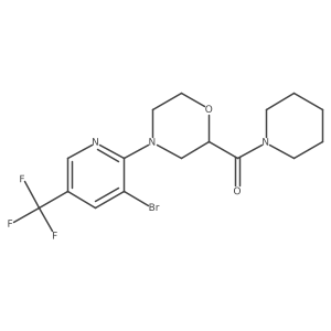 4-[3-Bromo-5-(trifluoromethyl)pyridin-2-yl]-2-(piperidine-1-carbonyl)morpholine Structure