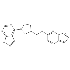 3-({imidazo[1,2-b]pyridazin-6-yloxy}methyl)-1-{1H-pyrazolo[3,4-d]pyrimidin-4-yl}pyrrolidine结构式