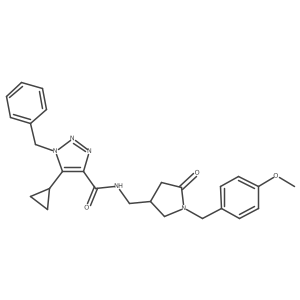 1-benzyl-5-cyclopropyl-N-({1-[(4-methoxyphenyl)methyl]-5-oxopyrrolidin-3-yl}methyl)-1H-1,2,3-triazole-4-carboxamide Structure