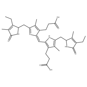 3-{2-({3-(2-Carboxyethyl)-5-[(3-ethyl-4-methyl-5-oxo-2,5-dihydro-1H-pyrrol-2-yl)methyl]-4-methyl-2H-pyrrol-2-ylidene}methyl)-5-[(4-ethyl-3-methyl-5-oxo-2,5-dihydro-1H-pyrrol-2-yl)methyl]-4-methyl-1H-pyrrol-3-yl}propanoic acid结构式