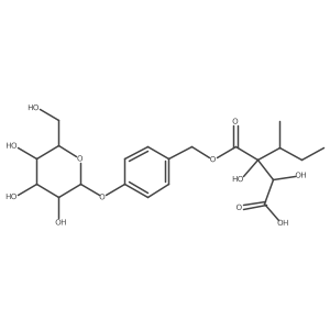 1-(4-beta-D-Glucopyranosyloxybenzyl)-2-isobutyltartrate Structure