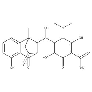 1-Cyclohexene-1-carboxamide, 3-(dimethylamino)-2,5-dihydroxy-4-[hydroxy(1,3,4,5-tetrahydro-6-hydroxy-1-methyl-3,5-dioxo-1,4-methano-2-benzoxepin-10-yl)methyl]-6-oxo-结构式
