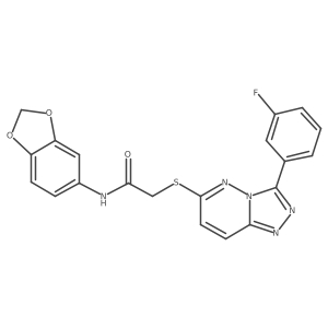 N-(benzo[d][1,3]dioxol-5-yl)-2-((3-(3-fluorophenyl)-[1,2,4]triazolo[4,3-b]pyridazin-6-yl)thio)acetamide结构式