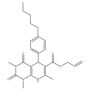 Allyl 5-(4-butoxyphenyl)-1,3,7-trimethyl-2,4-dioxo-1,2,3,4,5,8-hexahydropyrido[2,3-d]pyrimidine-6-carboxylate Structure