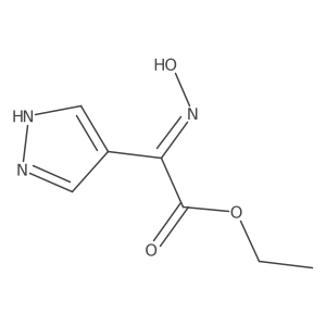 Ethyl I+/--(hydroxyimino)-1H-pyrazole-4-acetate结构式