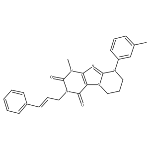 3-cinnamyl-1-methyl-9-(m-tolyl)-6,7,8,9-tetrahydropyrimido[2,1-f]purine-2,4(1H,3H)-dione结构式