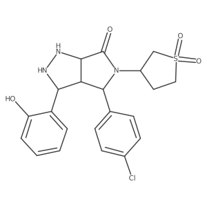 4-(4-Chlorophenyl)-5-(1,1-dioxothiolan-3-yl)-3-(2-hydroxyphenyl)-1,2,3,3a,4,6a-hexahydropyrrolo[3,4-c]pyrazol-6-one结构式