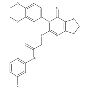 N-(3-chlorophenyl)-2-((3-(3,4-dimethoxyphenyl)-4-oxo-3,4,6,7-tetrahydrothieno[3,2-d]pyrimidin-2-yl)thio)acetamide结构式