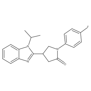 1-(4-fluorophenyl)-4-(1-isopropyl-1H-benzo[d]imidazol-2-yl)pyrrolidin-2-one结构式