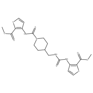 Methyl 3-[({4-[({[2-(methoxycarbonyl)thiophen-3-yl]carbamothioyl}amino)methyl]piperidin-1-yl}carbonothioyl)amino]thiophene-2-carboxylate结构式