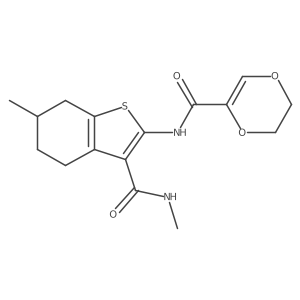N-(6-methyl-3-(methylcarbamoyl)-4,5,6,7-tetrahydrobenzo[b]thiophen-2-yl)-5,6-dihydro-1,4-dioxine-2-carboxamide Structure