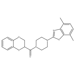 (2,3-Dihydrobenzo[b][1,4]dioxin-2-yl)(4-(4,7-dimethylbenzo[d]thiazol-2-yl)piperazin-1-yl)methanone结构式