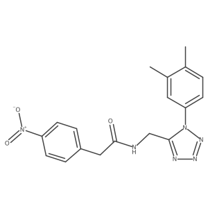 N-((1-(3,4-dimethylphenyl)-1H-tetrazol-5-yl)methyl)-2-(4-nitrophenyl)acetamide结构式