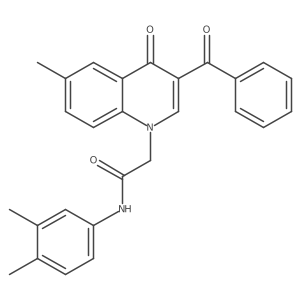 2-(3-benzoyl-6-methyl-4-oxoquinolin-1(4H)-yl)-N-(3,4-dimethylphenyl)acetamide结构式