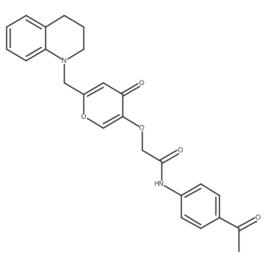 N-(4-acetylphenyl)-2-((6-((3,4-dihydroquinolin-1(2H)-yl)methyl)-4-oxo-4H-pyran-3-yl)oxy)acetamide Structure