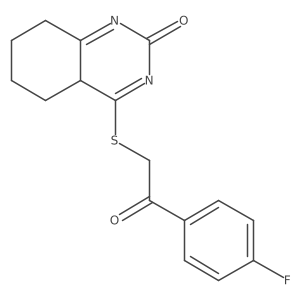 4-[2-(4-fluorophenyl)-2-oxoethyl]sulfanyl-5,6,7,8-tetrahydro-4aH-quinazolin-2-one Structure