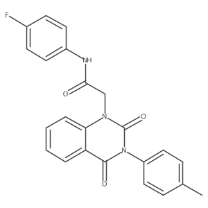 2-(2,4-dioxo-3-(p-tolyl)-3,4-dihydroquinazolin-1(2H)-yl)-N-(4-fluorophenyl)acetamide结构式