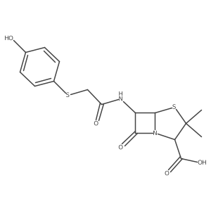 (2S,5R,6R)-6-[[2-[(4-Hydroxyphenyl)thio]acetyl]amino]-3,3-dimethyl-7-oxo-4-thia-1-azabicyclo[3.2.0]heptane-2-carboxylic acid结构式