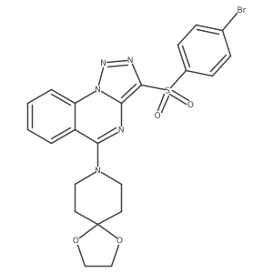 3-[(4-Bromophenyl)sulfonyl]-5-(1,4-dioxa-8-azaspiro[4.5]dec-8-yl)[1,2,3]triazolo[1,5-a]quinazoline Structure