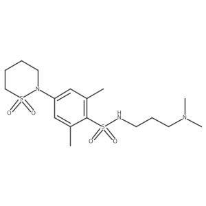 N-[3-(dimethylamino)propyl]-4-(1,1-dioxido-1,2-thiazinan-2-yl)-2,6-dimethylbenzenesulfonamide结构式
