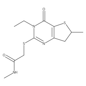 2-((3-ethyl-6-methyl-4-oxo-3,4,6,7-tetrahydrothieno[3,2-d]pyrimidin-2-yl)thio)-N-methylacetamide结构式