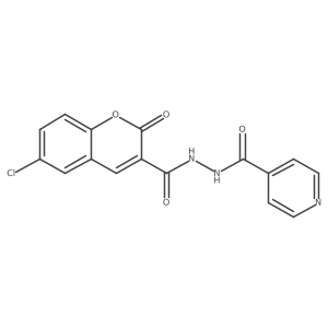 N'-(6-chloro-2-oxo-2H-chromene-3-carbonyl)isonicotinohydrazide结构式