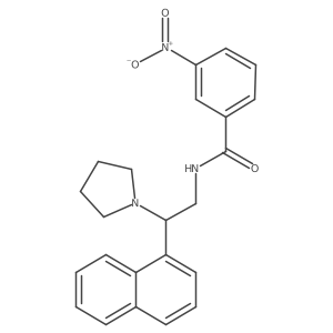 N-(2-(naphthalen-1-yl)-2-(pyrrolidin-1-yl)ethyl)-3-nitrobenzamide结构式
