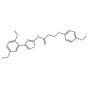 N-(4-(2,5-dimethoxyphenyl)thiazol-2-yl)-3-((4-methoxyphenyl)thio)propanamide Structure