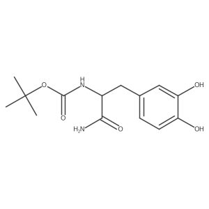 [(S)-1-Carbamoyl-2-(3,4-dihydroxy-phenyl)-ethyl]-carbamic acid tert-butyl ester结构式