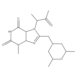 8-[(2,6-Dimethylmorpholin-4-yl)methyl]-3-methyl-7-(3-oxobutan-2-yl)-4,5-dihydropurine-2,6-dione结构式