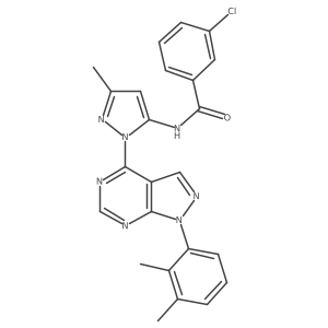 3-chloro-N-{1-[1-(2,3-dimethylphenyl)-1H-pyrazolo[3,4-d]pyrimidin-4-yl]-3-methyl-1H-pyrazol-5-yl}benzamide Structure