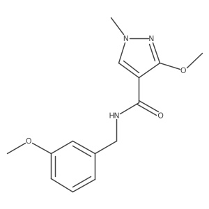3-methoxy-N-(3-methoxybenzyl)-1-methyl-1H-pyrazole-4-carboxamide结构式