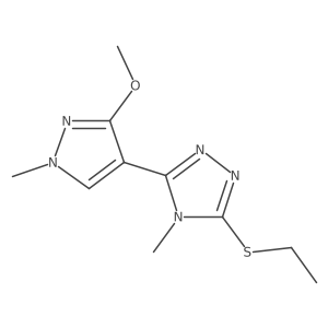 3-(ethylthio)-5-(3-methoxy-1-methyl-1H-pyrazol-4-yl)-4-methyl-4H-1,2,4-triazole结构式