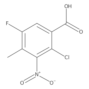 2-Chloro-5-fluoro-4-methyl-3-nitro-benzoic acid Structure