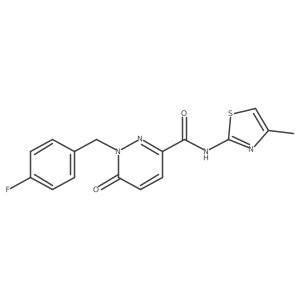 1-[(4-fluorophenyl)methyl]-N-(4-methyl-1,3-thiazol-2-yl)-6-oxo-1,6-dihydropyridazine-3-carboxamide Structure