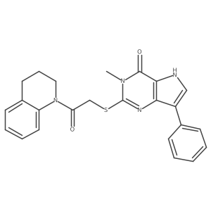 3-methyl-2-{[2-oxo-2-(1,2,3,4-tetrahydroquinolin-1-yl)ethyl]sulfanyl}-7-phenyl-3H,4H,5H-pyrrolo[3,2-d]pyrimidin-4-one结构式