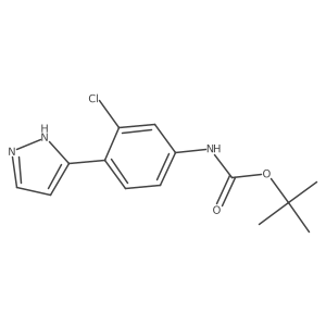 [3-Chloro-4-(1H-pyrazol-3-yl)-phenyl]-carbamic Acid Tert-butyl Ester结构式