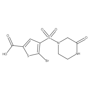 5-Bromo-4-[(3-oxo-1-piperazinyl)sulfonyl]-2-thiophenecarboxylic acid结构式