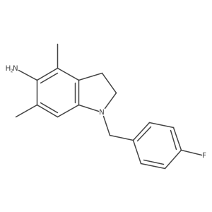 1-[(4-Fluorophenyl)methyl]-4,6-dimethyl-2,3-dihydroindol-5-amine结构式
