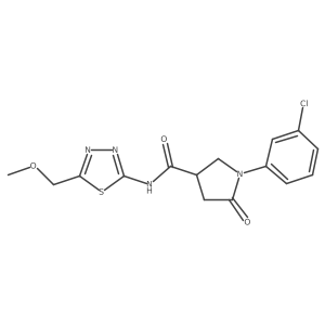 1-(3-chlorophenyl)-N-[(2E)-5-(methoxymethyl)-1,3,4-thiadiazol-2(3H)-ylidene]-5-oxopyrrolidine-3-carboxamide结构式