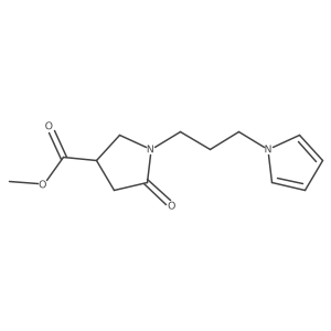 5-Oxo-1-(3-pyrrol-1-yl-propyl)-pyrrolidine-3-carboxylic acid methyl ester结构式